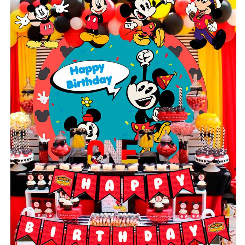 Arco y Decoración de Globos - Feliz Cumpleaños Mickey Mouse Kit de